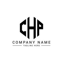 CHP letter logo design with polygon shape. CHP polygon logo monogram. CHP cube logo design. CHP hexagon vector logo template white and black colors. CHP monogram, CHP business and real estate logo. 