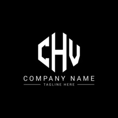CHV letter logo design with polygon shape. CHV polygon logo monogram. CHV cube logo design. CHV hexagon vector logo template white and black colors. CHV monogram, CHV business and real estate logo. 