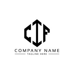 Fototapeta premium CIF letter logo design with polygon shape. CIF polygon logo monogram. CIF cube logo design. CIF hexagon vector logo template white and black colors. CIF monogram, CIF business and real estate logo. 