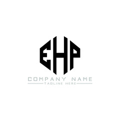 EHP letter logo design with polygon shape. EHP polygon logo monogram. EHP cube logo design. EHP hexagon vector logo template white and black colors. EHP monogram, EHP business and real estate logo. 