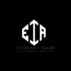 EIA letter logo design with polygon shape. EIA polygon logo monogram. EIA cube logo design. EIA hexagon vector logo template white and black colors. EIA monogram, EIA business and real estate logo.  