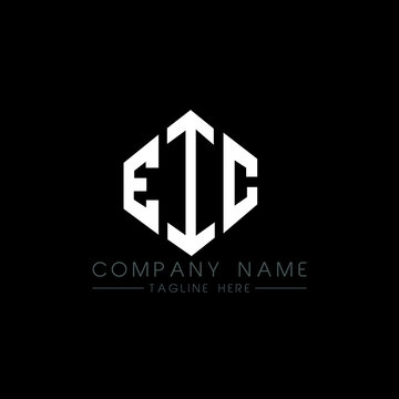 EIC letter logo design with polygon shape. EIC polygon logo monogram. EIC cube logo design. EIC hexagon vector logo template white and black colors. EIC monogram, EIC business and real estate logo. 