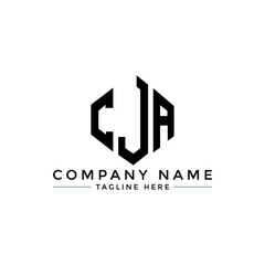 CJA letter logo design with polygon shape. CJA polygon logo monogram. CJA cube logo design. CJA hexagon vector logo template white and black colors. CJA monogram, CJA business and real estate logo. 