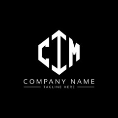 Fototapeta premium CIM letter logo design with polygon shape. CIM polygon logo monogram. CIM cube logo design. CIM hexagon vector logo template white and black colors. CIM monogram, CIM business and real estate logo. 