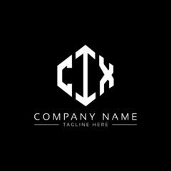 CIX letter logo design with polygon shape. CIX polygon logo monogram. CIX cube logo design. CIX hexagon vector logo template white and black colors. CIX monogram, CIX business and real estate logo. 