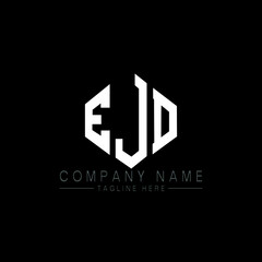 EJD letter logo design with polygon shape. EJD polygon logo monogram. EJD cube logo design. EJD hexagon vector logo template white and black colors. EJD monogram, EJD business and real estate logo. 