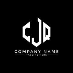CJQ letter logo design with polygon shape. CJQ polygon logo monogram. CJQ cube logo design. CJQ hexagon vector logo template white and black colors. CJQ monogram, CJQ business and real estate logo. 