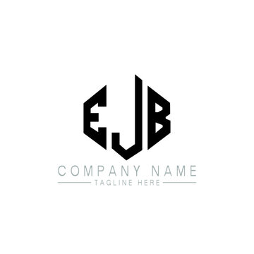 EJB letter logo design with polygon shape. EJB polygon logo monogram. EJB cube logo design. EJB hexagon vector logo template white and black colors. EJB monogram, EJB business and real estate logo. 