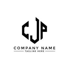 CJP letter logo design with polygon shape. CJP polygon logo monogram. CJP cube logo design. CJP hexagon vector logo template white and black colors. CJP monogram, CJP business and real estate logo. 
