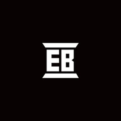 EB Logo monogram with pillar shape designs template