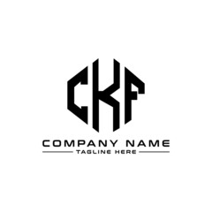 CKF letter logo design with polygon shape. CKF polygon logo monogram. CKF cube logo design. CKF hexagon vector logo template white and black colors. CKF monogram, CKF business and real estate logo. 