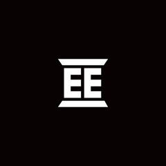 EE Logo monogram with pillar shape designs template