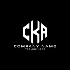 CKA letter logo design with polygon shape. CKA polygon logo monogram. CKA cube logo design. CKA hexagon vector logo template white and black colors. CKA monogram, CKA business and real estate logo. 