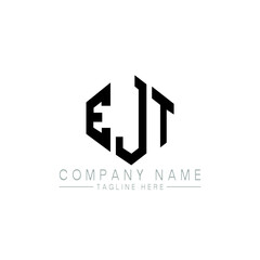 EJT letter logo design with polygon shape. EJT polygon logo monogram. EJT cube logo design. EJT hexagon vector logo template white and black colors. EJT monogram, EJT business and real estate logo. 