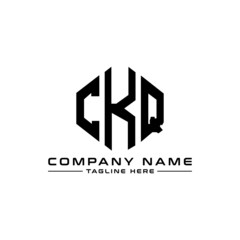 CKQ letter logo design with polygon shape. CKQ polygon logo monogram. CKQ cube logo design. CKQ hexagon vector logo template white and black colors. CKQ monogram, CKQ business and real estate logo. 