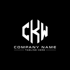 CKW letter logo design with polygon shape. CKW polygon logo monogram. CKW cube logo design. CKW hexagon vector logo template white and black colors. CKW monogram, CKW business and real estate logo. 