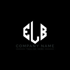 ELB letter logo design with polygon shape. ELB polygon logo monogram. ELB cube logo design. ELB hexagon vector logo template white and black colors. ELB monogram, ELB business and real estate logo. 