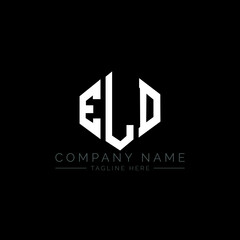 ELD letter logo design with polygon shape. ELD polygon logo monogram. ELD cube logo design. ELD hexagon vector logo template white and black colors. ELD monogram, ELD business and real estate logo. 