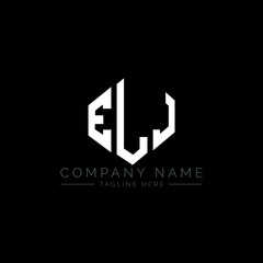 ELJ letter logo design with polygon shape. ELJ polygon logo monogram. ELJ cube logo design. ELJ hexagon vector logo template white and black colors. ELJ monogram, ELJ business and real estate logo. 