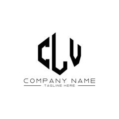 Fototapeta premium CLV letter logo design with polygon shape. CLV polygon logo monogram. CLV cube logo design. CLV hexagon vector logo template white and black colors. CLV monogram, CLV business and real estate logo. 