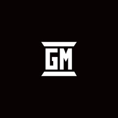 GM Logo monogram with pillar shape designs template