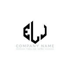 ELJ letter logo design with polygon shape. ELJ polygon logo monogram. ELJ cube logo design. ELJ hexagon vector logo template white and black colors. ELJ monogram, ELJ business and real estate logo. 