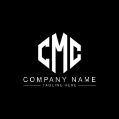 CMC letter logo design with polygon shape. CMC polygon logo monogram. CMC cube logo design. CMC hexagon vector logo template white and black colors. CMC monogram, CMC business and real estate logo. 