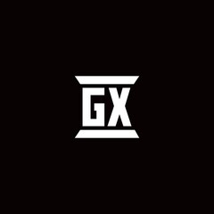 GX Logo monogram with pillar shape designs template