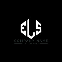 Obraz premium ELS letter logo design with polygon shape. ELS polygon logo monogram. ELS cube logo design. ELS hexagon vector logo template white and black colors. ELS monogram, ELS business and real estate logo. 