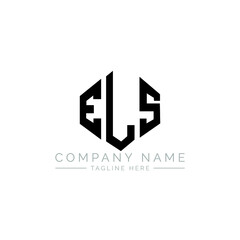 Obraz premium ELS letter logo design with polygon shape. ELS polygon logo monogram. ELS cube logo design. ELS hexagon vector logo template white and black colors. ELS monogram, ELS business and real estate logo. 
