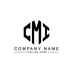 CMI letter logo design with polygon shape. CMI polygon logo monogram. CMI cube logo design. CMI hexagon vector logo template white and black colors. CMI monogram, CMI business and real estate logo. 