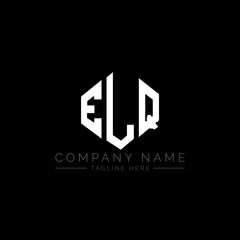 Obraz premium ELQ letter logo design with polygon shape. ELQ polygon logo monogram. ELQ cube logo design. ELQ hexagon vector logo template white and black colors. ELQ monogram, ELQ business and real estate logo. 