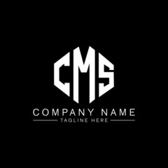 CMS letter logo design with polygon shape. CMS polygon logo monogram. CMS cube logo design. CMS hexagon vector logo template white and black colors. CMS monogram, CMS business and real estate logo. 