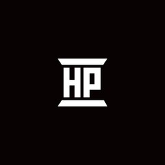 HP Logo monogram with pillar shape designs template