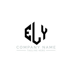 ELY letter logo design with polygon shape. ELY polygon logo monogram. ELY cube logo design. ELY hexagon vector logo template white and black colors. ELY monogram, ELY business and real estate logo. 
