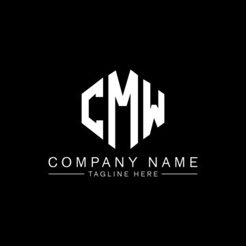 CMW letter logo design with polygon shape. CMW polygon logo monogram. CMW cube logo design. CMW hexagon vector logo template white and black colors. CMW monogram, CMW business and real estate logo. 