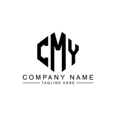 CMY letter logo design with polygon shape. CMY polygon logo monogram. CMY cube logo design. CMY hexagon vector logo template white and black colors. CMY monogram, CMY business and real estate logo. 