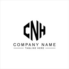 Obraz premium CNH letter logo design with polygon shape. CNH polygon logo monogram. CNH cube logo design. CNH hexagon vector logo template white and black colors. CNH monogram, CNH business and real estate logo. 