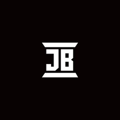 JB Logo monogram with pillar shape designs template