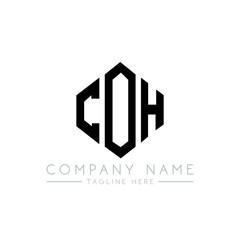 COH letter logo design with polygon shape. COH polygon logo monogram. COH cube logo design. COH hexagon vector logo template white and black colors. COH monogram, COH business and real estate logo. 