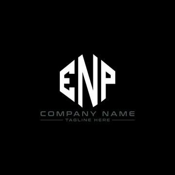 ENP letter logo design with polygon shape. ENP polygon logo monogram. ENP cube logo design. ENP hexagon vector logo template white and black colors. ENP monogram, ENP business and real estate logo. 