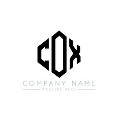 COX letter logo design with polygon shape. COX polygon logo monogram. COX cube logo design. COX hexagon vector logo template white and black colors. COX monogram, COX business and real estate logo. 