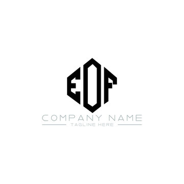 EOF letter logo design with polygon shape. EOF polygon logo monogram. EOF cube logo design. EOF hexagon vector logo template white and black colors. EOF monogram, EOF business and real estate logo. 