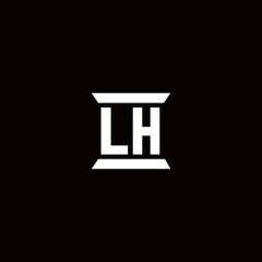 LH Logo monogram with pillar shape designs template