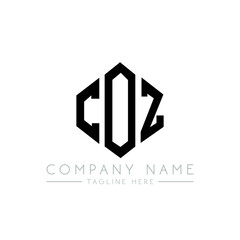 COZ letter logo design with polygon shape. COZ polygon logo monogram. COZ cube logo design. COZ hexagon vector logo template white and black colors. COZ monogram, COZ business and real estate logo. 