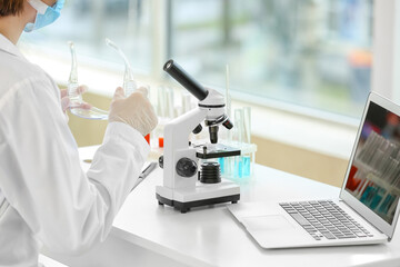 Female scientist working in laboratory