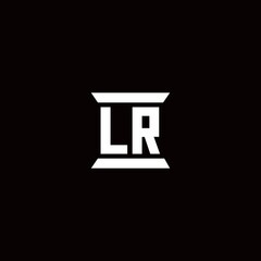 LR Logo monogram with pillar shape designs template