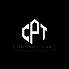CPT letter logo design with polygon shape. CPT polygon logo monogram. CPT cube logo design. CPT hexagon vector logo template white and black colors. CPT monogram, CPT business and real estate logo. 