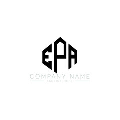 EPA letter logo design with polygon shape. EPA polygon logo monogram. EPA cube logo design. EPA hexagon vector logo template white and black colors. EPA monogram, EPA business and real estate logo. 