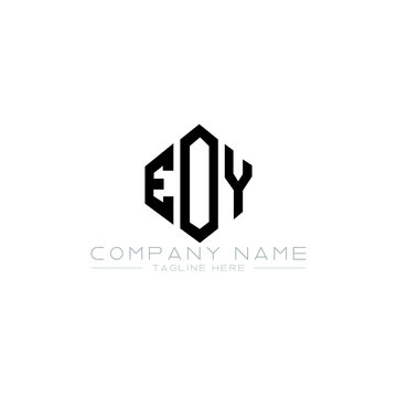 EOY letter logo design with polygon shape. EOY polygon logo monogram. EOY cube logo design. EOY hexagon vector logo template white and black colors. EOY monogram, EOY business and real estate logo. 